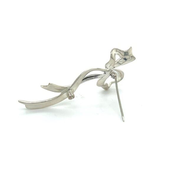 Tiffany & Co Estate Ribbon Brooch Pin Sterling Silver TIF833 - Picture 5 of 8
